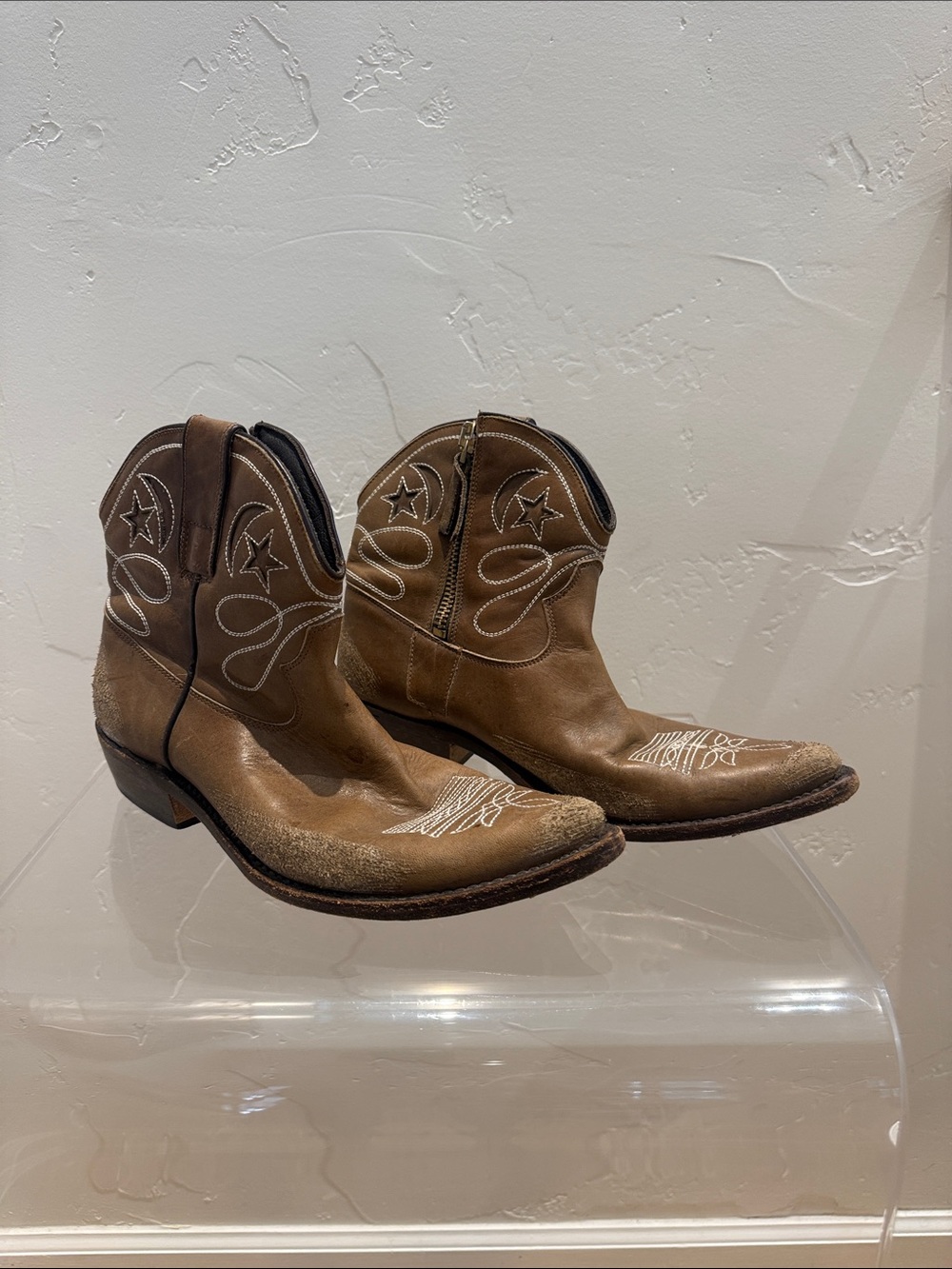Golden Goose Brown Leather Western Cowboy Ankle Boots EU 40